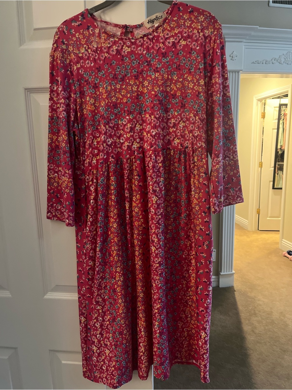 Haptics Pink Floral Midi Dress